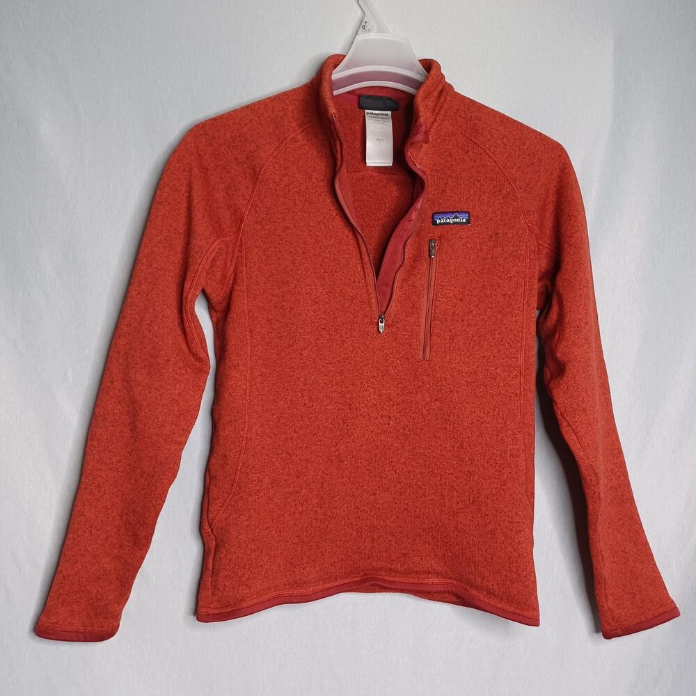 Patagonia Better Sweater Pullover Mens Small Orange 1/4 Zip Fleece Jacket - Picture 3 of 16